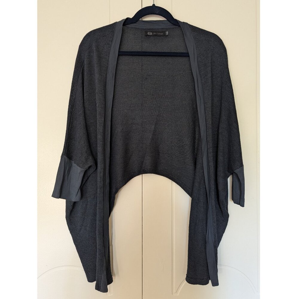 JET by John Eshaya Slate Blue Grey Cropped Knit Cardigan | OS (S/M)